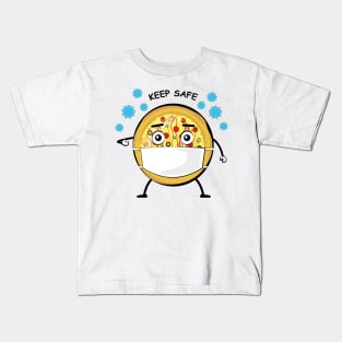 Pizza Appeal to Keep Safe - Funny Character Illustration Kids T-Shirt